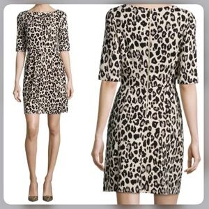 Kate Spade Leopard Print Mini Dress Ponte Knit Size 4